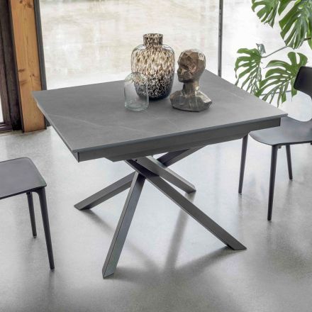 Extendable Dining Table with Metal Frame Made in Italy - Elastic Viadurini