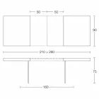 Extendable Dining Table Up to 280 cm in Wood and Glass Made in Italy - Focus Viadurini