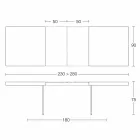 Extendable Dining Table Up to 280 cm in Wood and Glass Made in Italy - Focus Viadurini