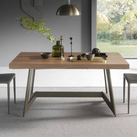 Extendable Dining Table Up to 160 cm in Wood Made in Italy - Eugenia Viadurini