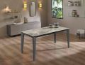 Extendable Dining Table Up to 170 cm in Modern Metal and Ceramic - Syrta