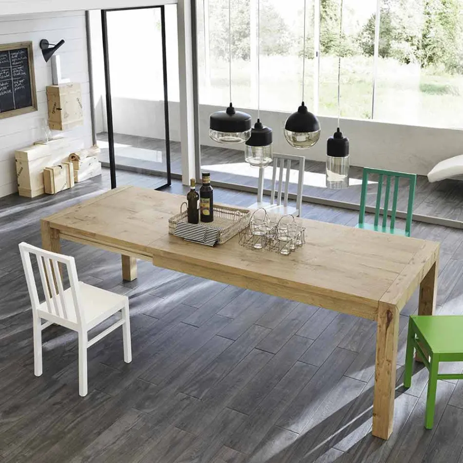 Ciro oak extending table up to 240 cm Viadurini