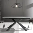 Extendable Dining Table Up to 240 cm in Ceramic and Metal - Ugo Viadurini