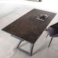 Extendable Dining Table Up to 240 cm in Ceramic Glass and Steel - Bortolo