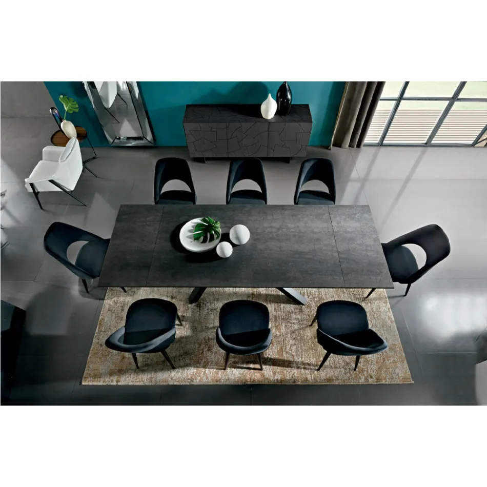 Extendable Dining Table up to 278 cm in Laminam Made in Italy - Settimmio Viadurini
