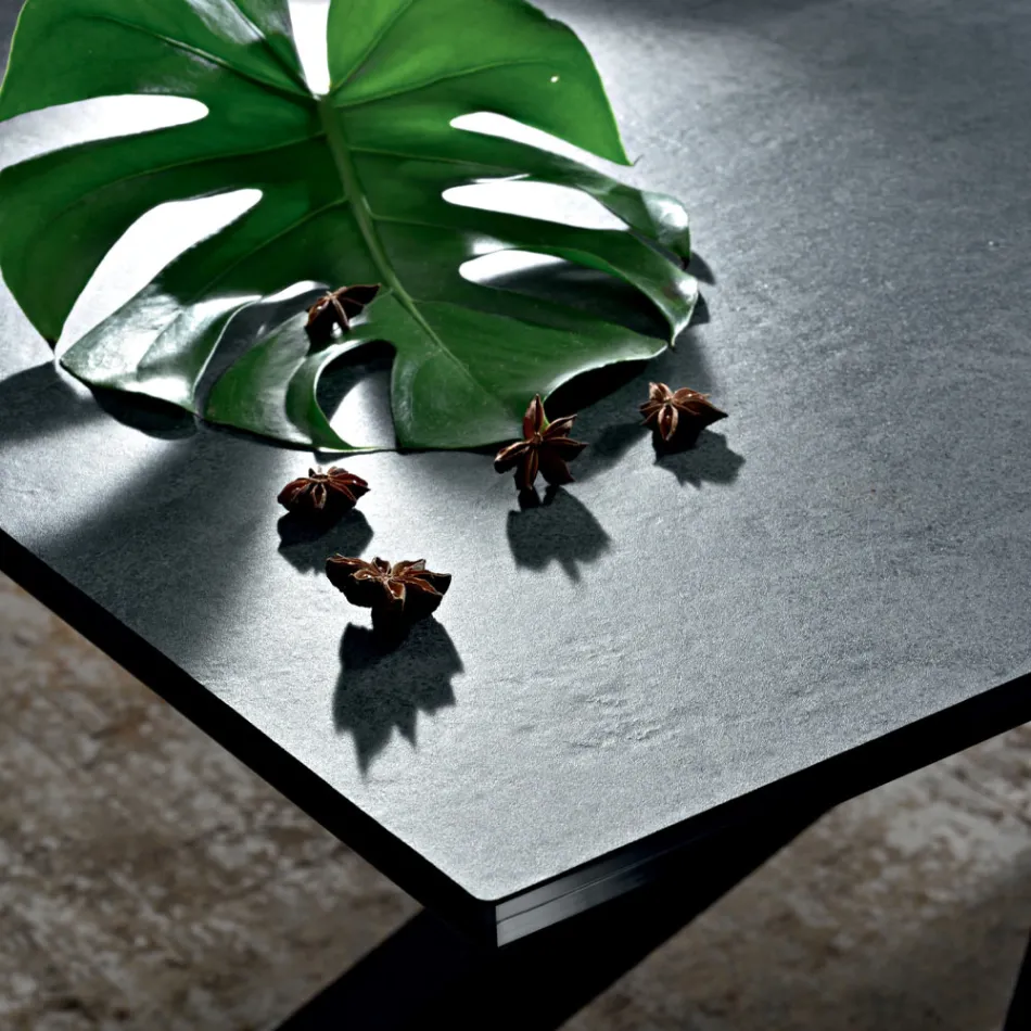Extendable Dining Table up to 278 cm in Laminam Made in Italy - Settimmio Viadurini