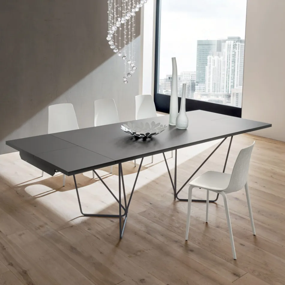 Extendable Dining Table up to 280 cm in Fenix Made in Italy - Eolo Viadurini