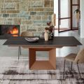 Extendable Dining Table up to 280 or 298 cm Ceramic Metal - Revia