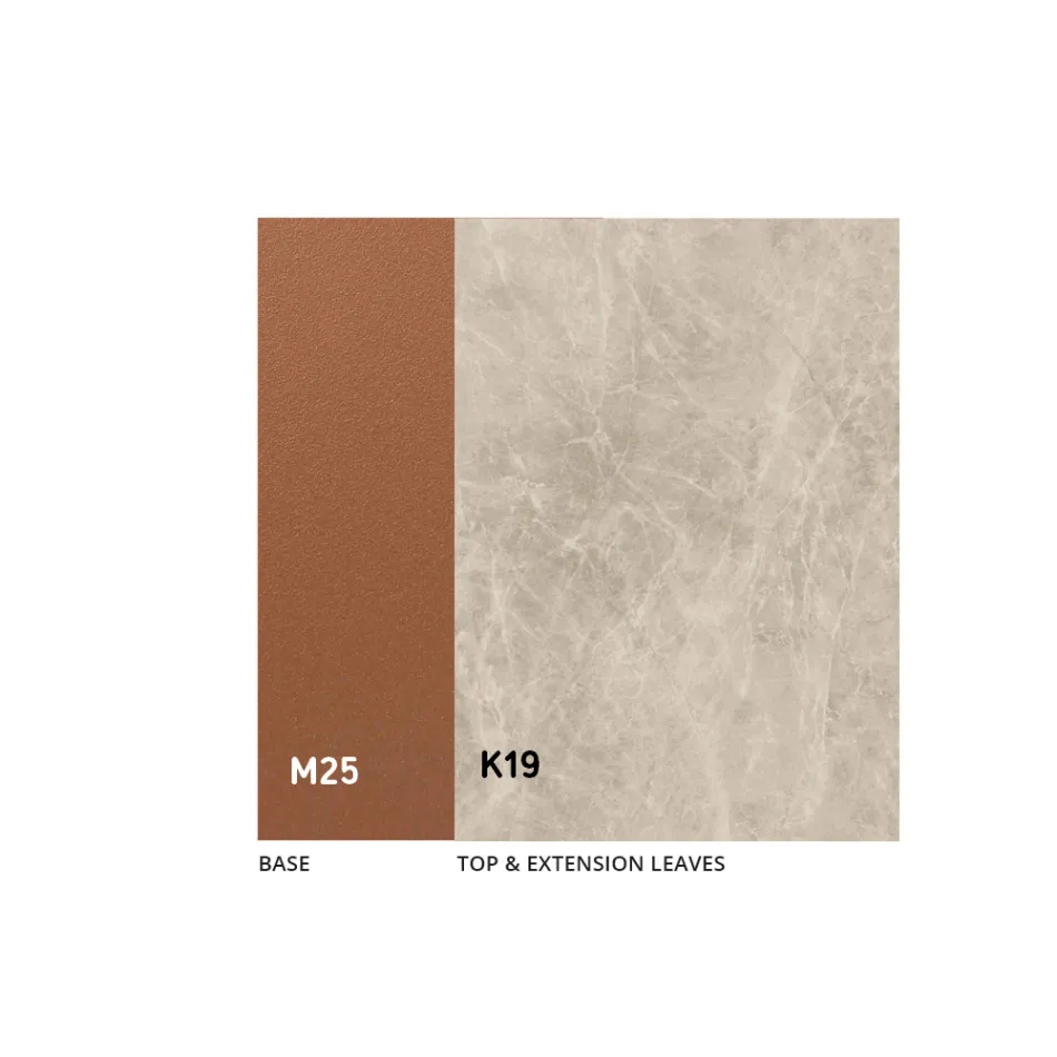 Extendable Dining Table up to 280 or 298 cm Ceramic Metal - Revia Viadurini