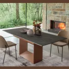 Extendable Dining Table up to 280 or 298 cm Ceramic Metal - Revia Viadurini