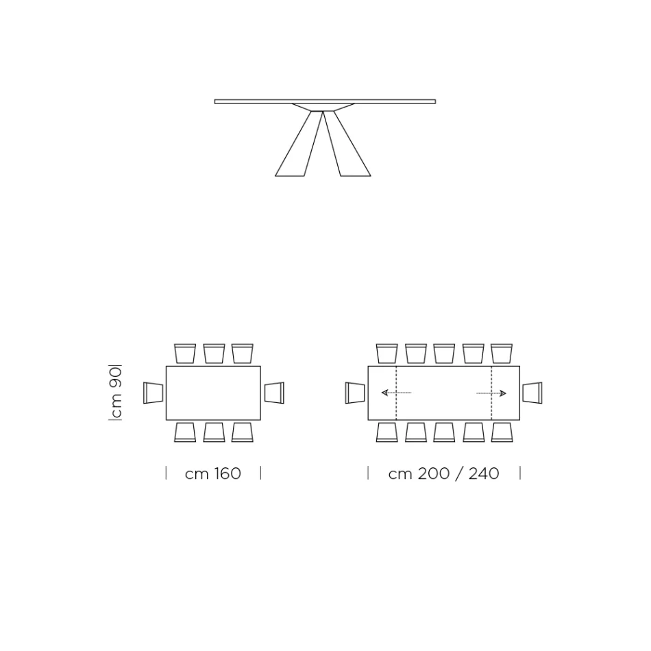 Extendable Dining Table up to 300 cm in Fenix Made in Italy - Dalmatian Viadurini