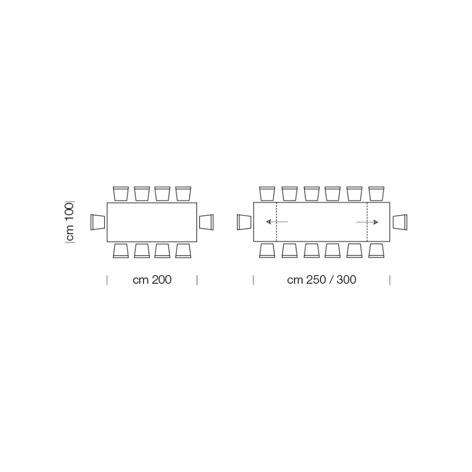 Extendable Dining Table up to 300 cm in Veneered Wood - Settimmio Viadurini