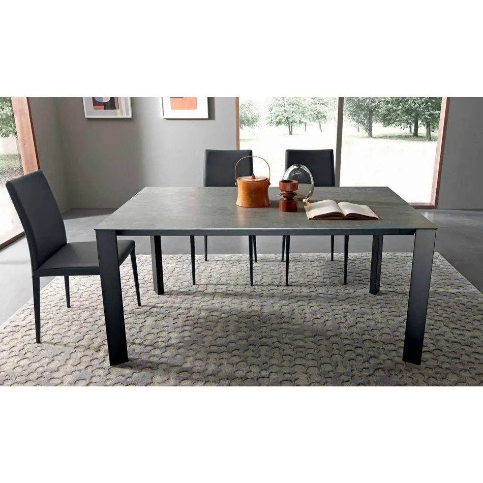 Extendable Dining Table Up to 310 cm in Ceramic Made in Italy - Pitagora Viadurini