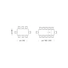 Extendable Dining Table up to 310 cm in Melamine Made in Italy - Seventies Viadurini