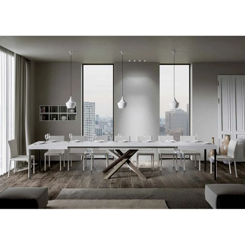 Extendable Dining Table up to 440 cm of Made in Italy Design - Rally Viadurini