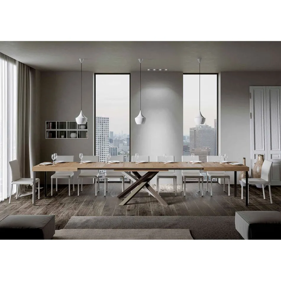 Extendable Dining Table up to 440 cm of Made in Italy Design - Rally Viadurini