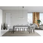 Extendable Dining Table up to 440 cm in Wood and Iron Made in Italy - Foxy Viadurini