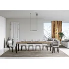 Extendable Dining Table up to 440 cm in Wood and Iron Made in Italy - Foxy Viadurini