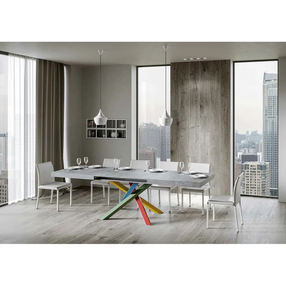 Extendable Dining Table up to 440 cm Wooden Top Made in Italy - Boan Viadurini