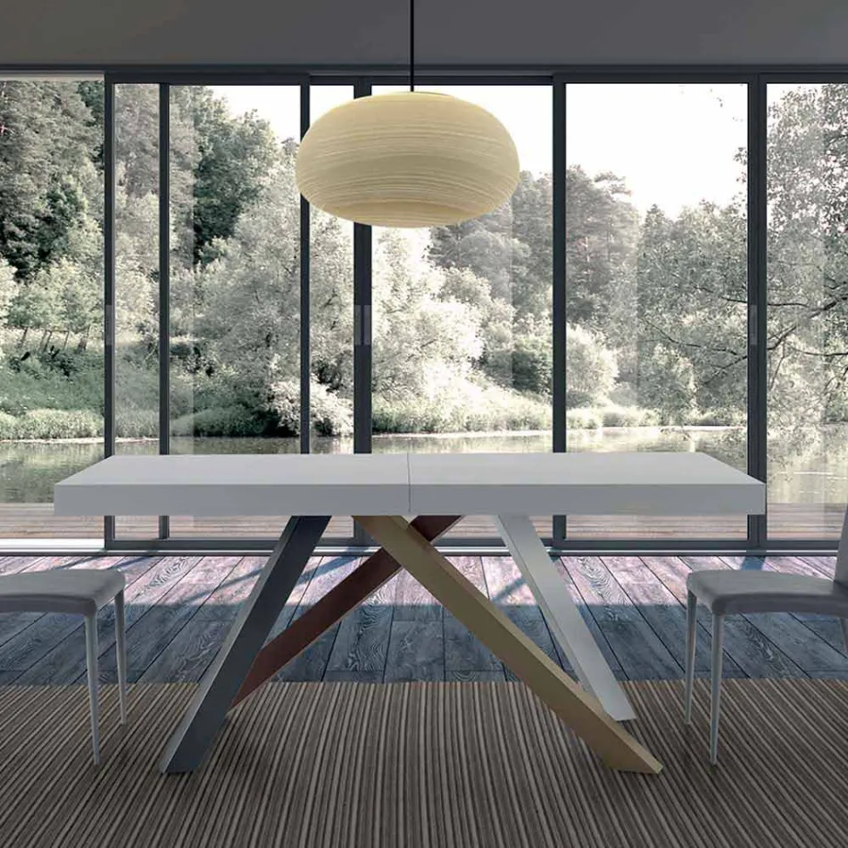 Extendable dining table up to 450 cm in laminate Made in Italy - Salentino Viadurini