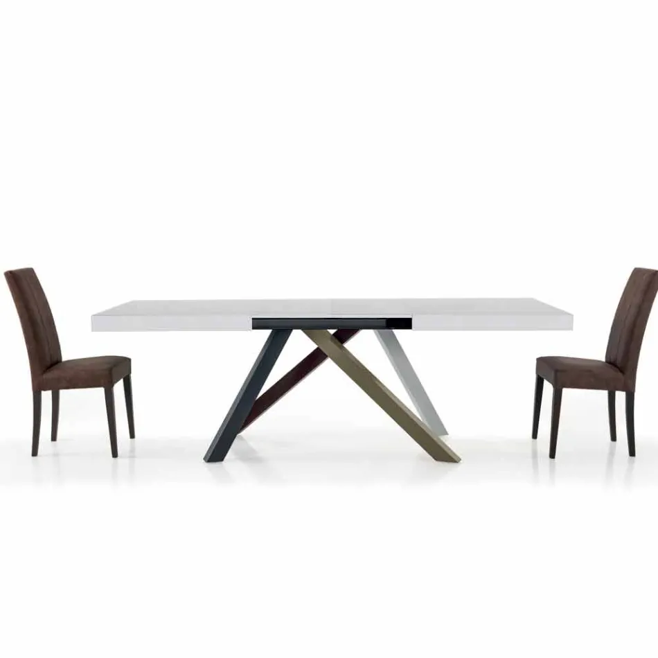 Extendable dining table up to 450 cm in laminate Made in Italy - Salentino Viadurini