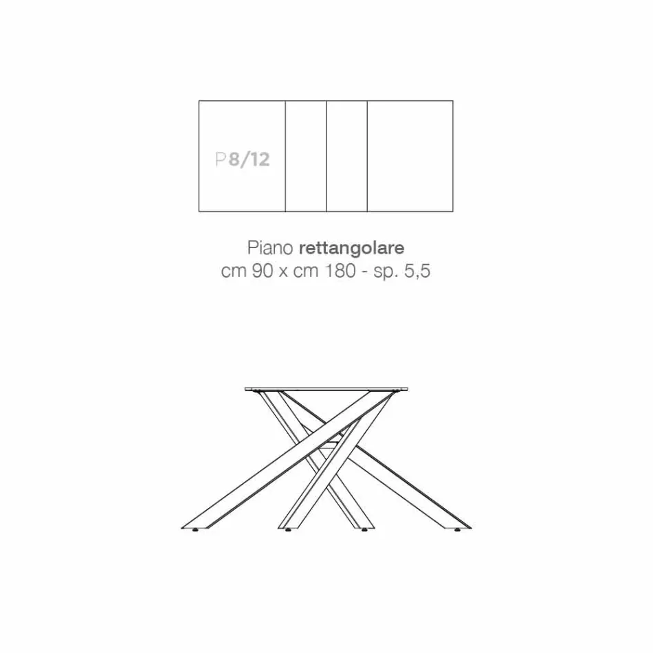 Extendable dining table in melamine made in Italy, Dionigi Viadurini