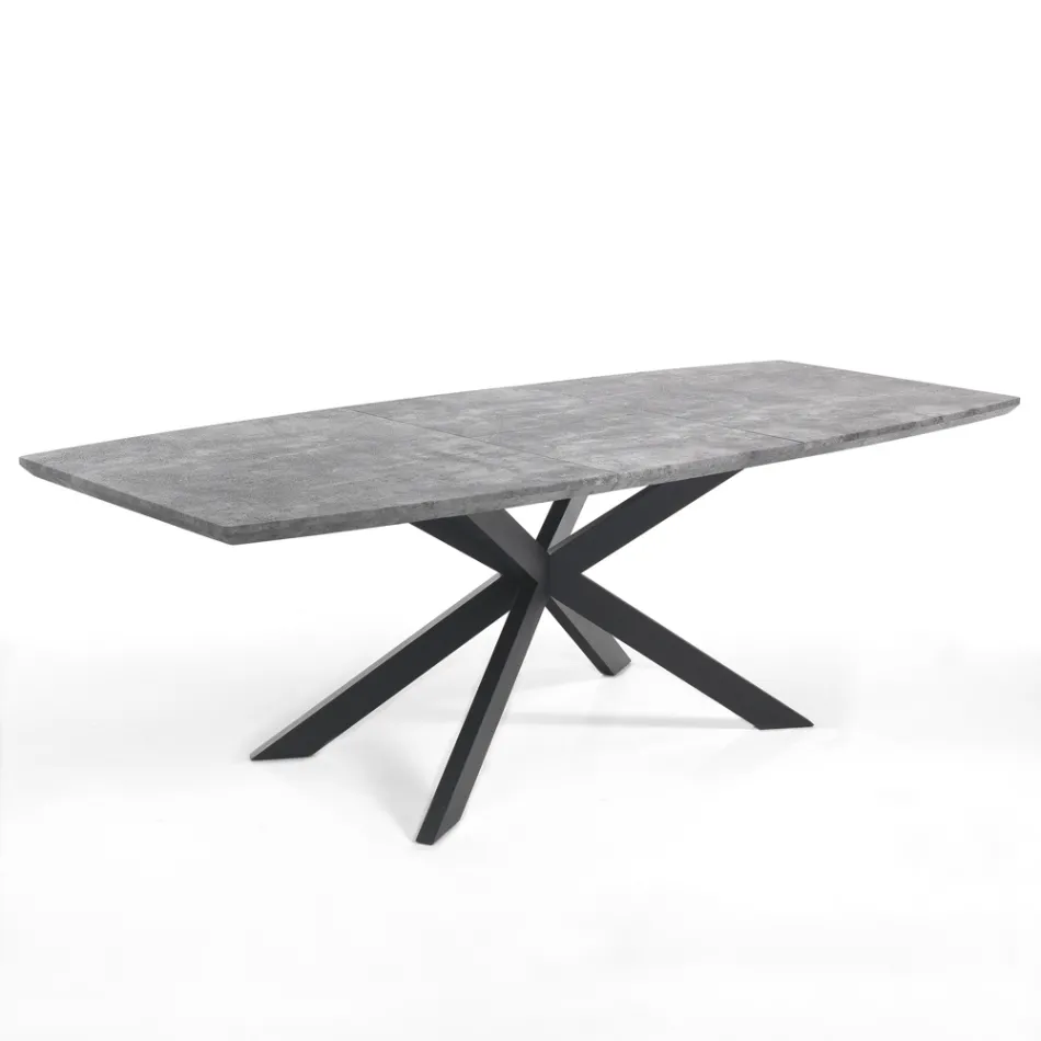 Extendable Dining Table in Metal and MDF - Iridio Viadurini