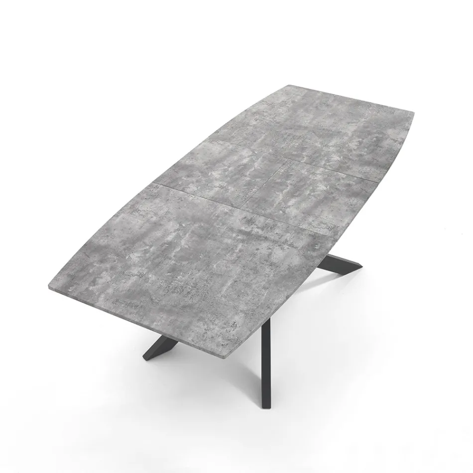Extendable Dining Table in Metal and MDF - Iridium Viadurini