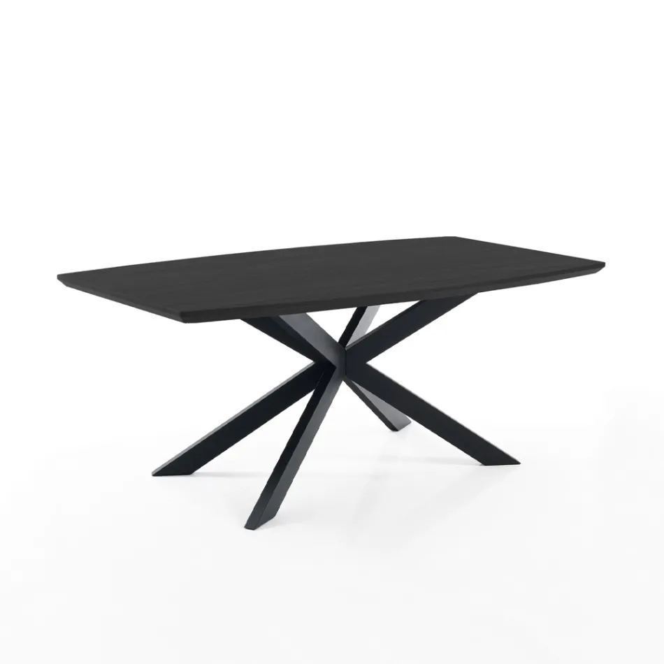 Extendable Dining Table in Metal and MDF - Iridio Viadurini