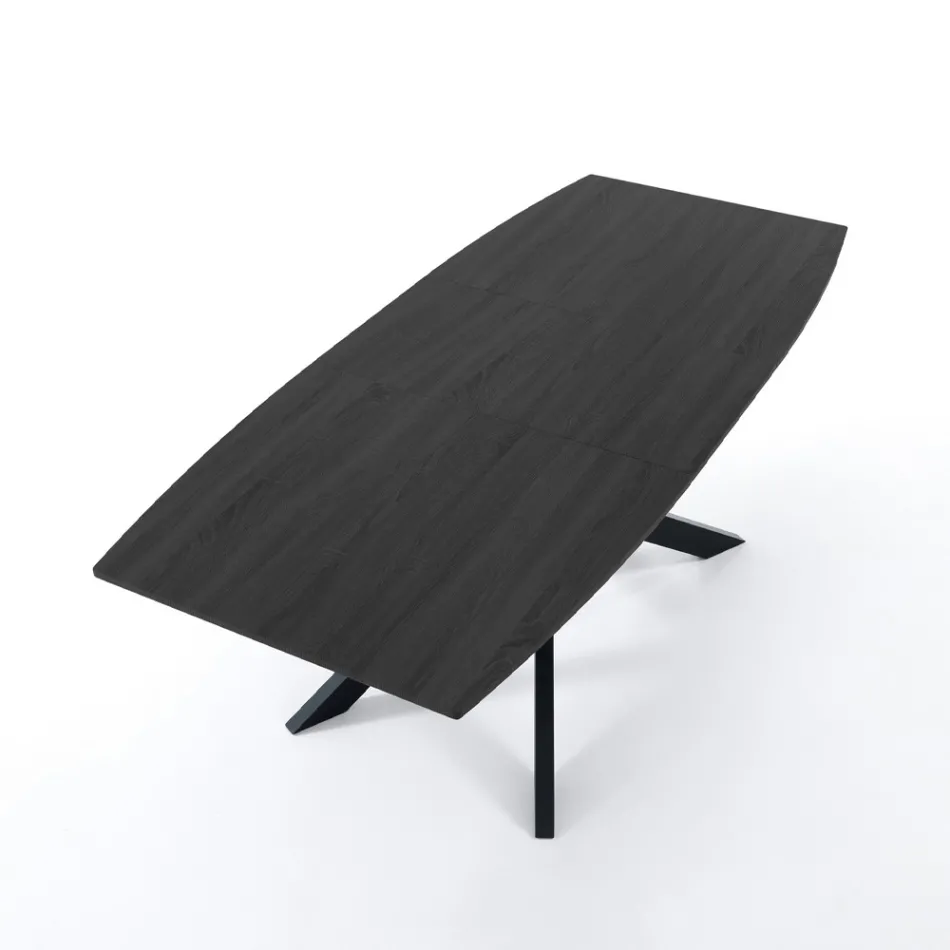 Extendable Dining Table in Metal and MDF - Iridio Viadurini