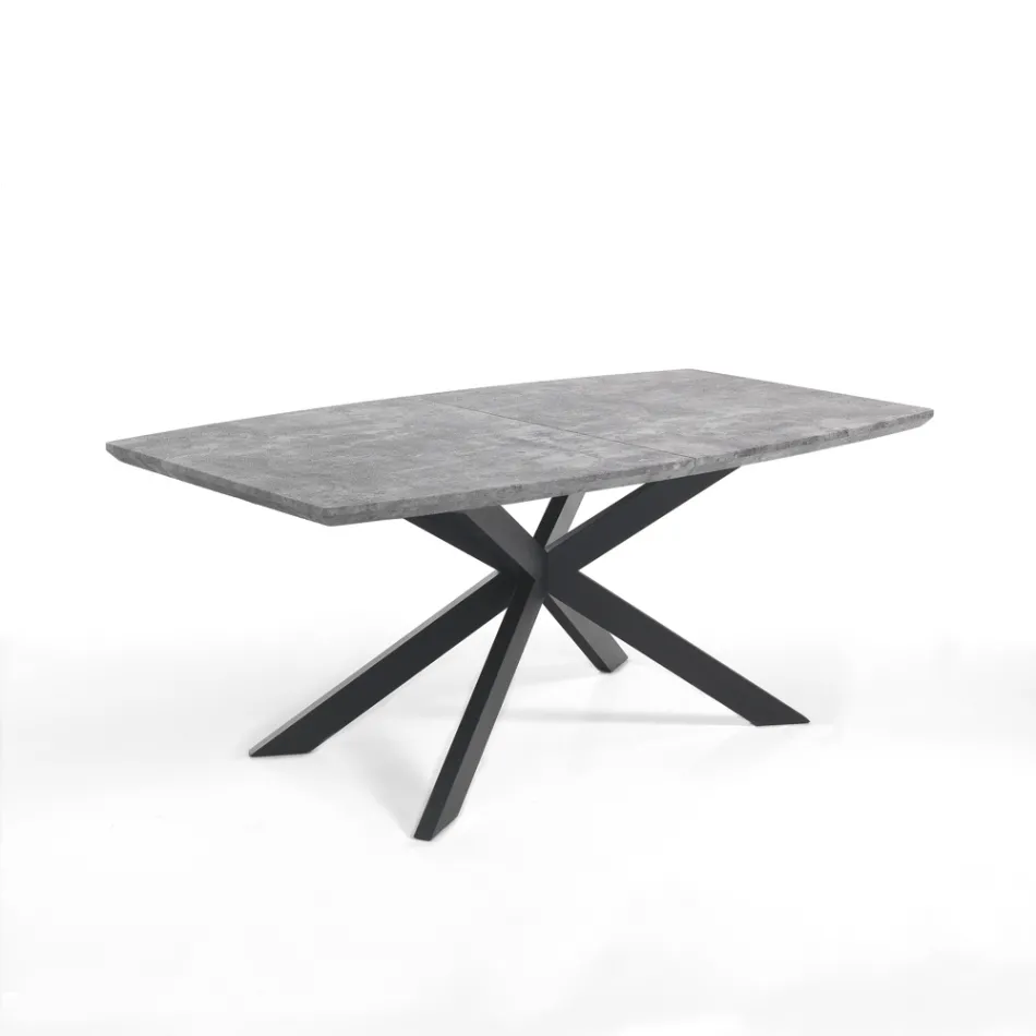Extendable Dining Table in Metal and MDF - Iridium Viadurini