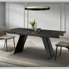 Extendable Dining Table in Metal and Glass Ceramic Made in Italy - Ania Viadurini