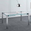 Extendable Dining Table in Extralight Glass and Metal Made in Italy - Sopot