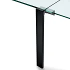 Extendable Dining Table in Extra-Clear Glass and Metal Made in Italy – Sopot  Viadurini
