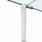 Extendable Dining Table in Extralight Glass and Metal Made in Italy - Sopot Viadurini