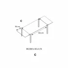 Extendable Dining Table in Extralight Glass and Metal Made in Italy - Sopot Viadurini