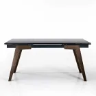Dimitri extensible smoked glass dining table made in Italy Viadurini