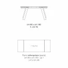 Extendable modern glass dining table made in Italy, Azad Viadurini