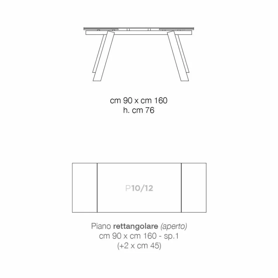 Extendable modern glass dining table made in Italy, Azad Viadurini