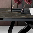 Extendable ceramic glass dining table made in Italy, Wilmer Viadurini