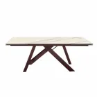 Extendable dining table in glass-ceramic made in Italy, Wilmer Viadurini