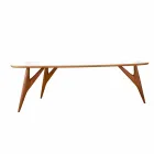 Handcrafted Dining Table in Hpl and Solid Mahogany Made in Italy - Oak Viadurini