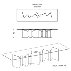 Dining Table with Base and Rectangular Glass Top Made in Italy - Thommy Viadurini