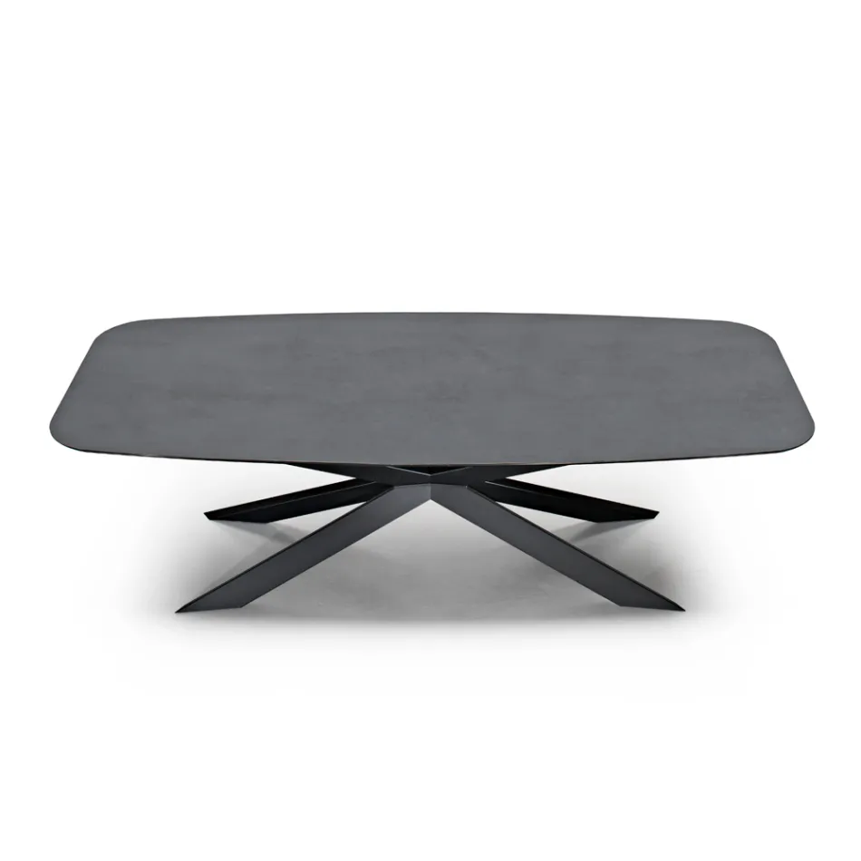 Dining Table with Barrel Top in HPL Laminate Made in Italy - Grotta Viadurini