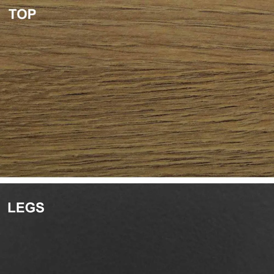 Dining Table with Barrel-Shaped Top in HPL Laminate Made in Italy - Settimmio Viadurini