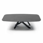 Dining Table with Barrel-Shaped Top in HPL Laminate Made in Italy - Settimmio Viadurini
