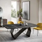 Dining Table with Marble Effect Ceramic Top Made in Italy - Mirco Viadurini