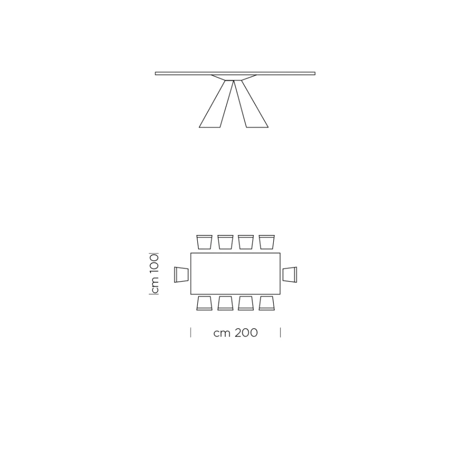 Dining Table with Fenix Top and Steel Base Made in Italy - Dalmatian Viadurini