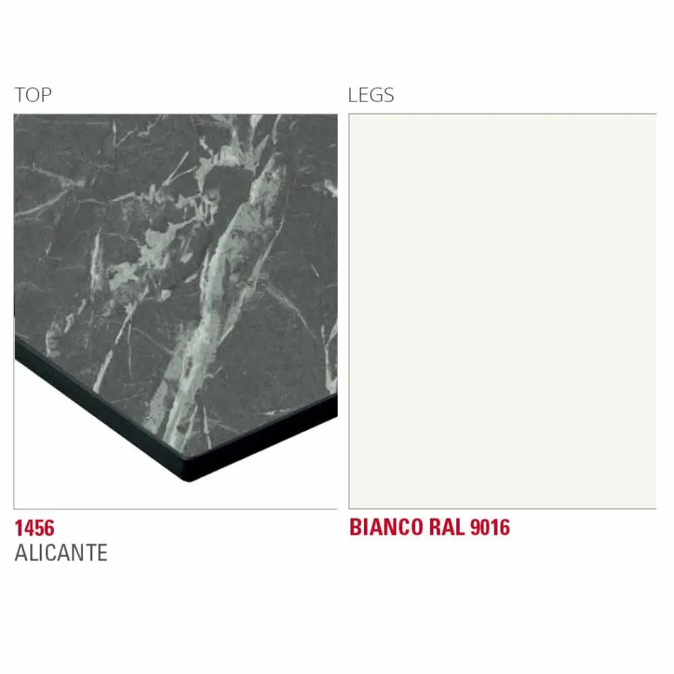 Dining Table with Hpl Top and Metal Base Made in Italy - Aresto Viadurini