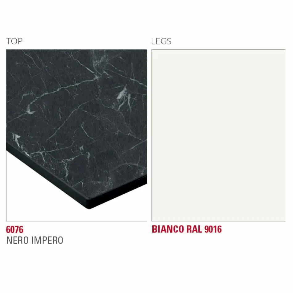 Dining Table with Hpl Top and Metal Base Made in Italy - Aresto Viadurini